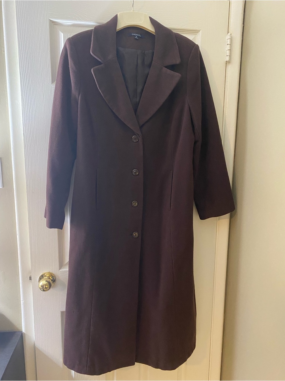 Chadwick’s Classic Long Wool Coat in Deep Brown